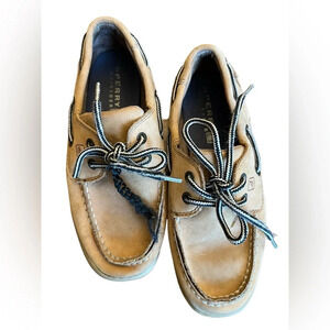 Sperry boys intrepid loafer boat shoes light tan sz 2